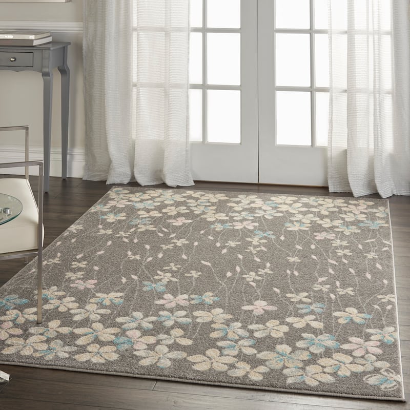 Carson Carrington Molle Floral Area Rug - 6' x 9' - Grey - Rectangle