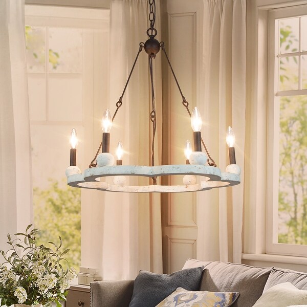 Wagon wheel outlet candle chandelier