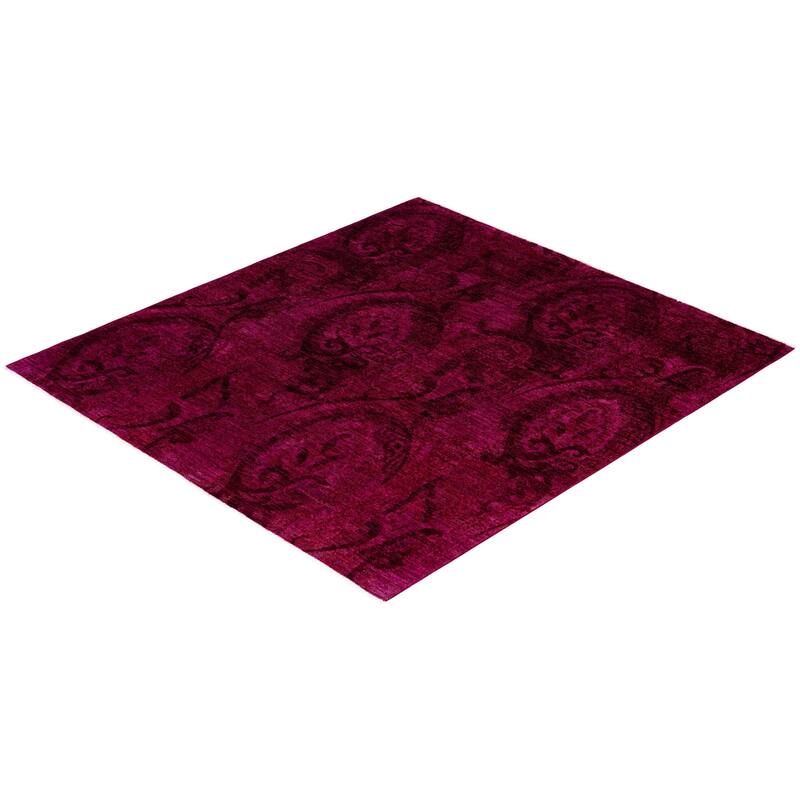 Overdyed One-of-a-Kind Hand-Knotted Area Rug - Pink - 6' 0" x 6' 6"