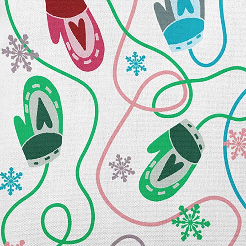 Winter/Christmas Mittens Indoor/Outdoor Throw Pillow