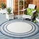 preview thumbnail 59 of 84, SAFAVIEH Courtyard Vickie Indoor/ Outdoor Waterproof Patio Backyard Rug 10' Round/8' Round - Ivory/Navy