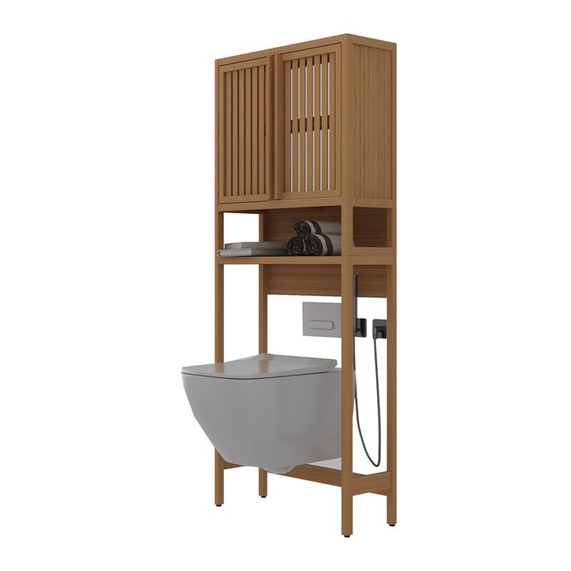 Natural Toilet Storage Rack for Independent Bathroom