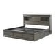 preview thumbnail 1 of 3, Wooden Queen Bed with Storage Space in Dark Gray Dark Gray - Queen