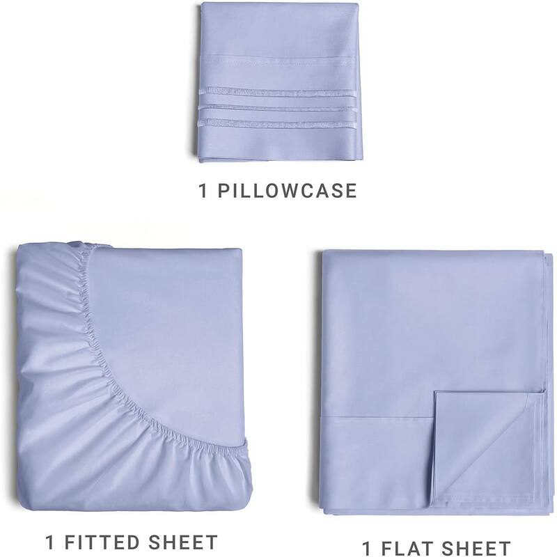 CGK Linens 4 Piece Solid Microfiber Deep Pocket Soft Bed Sheet Set