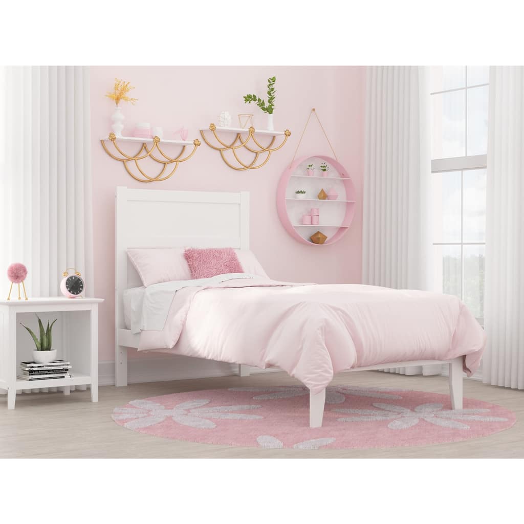 Twin Bed Platform Wood Frame - Seaside Serenity White Bed Frame Modern Design