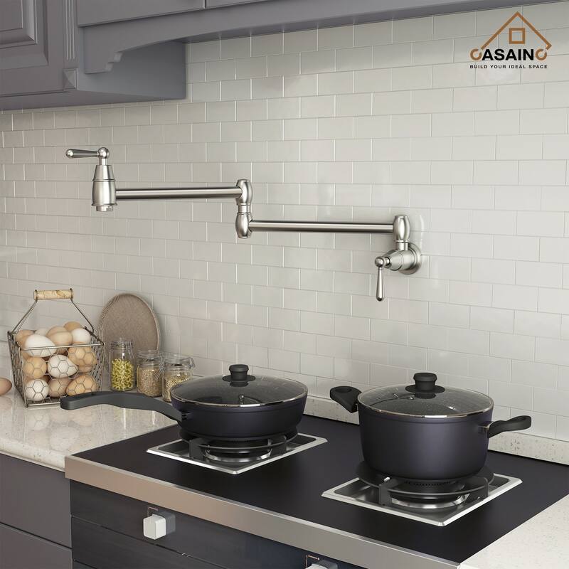 1.8 GPM Vintage Wall Mounted Pot Filler Kitchen Sink Faucet
