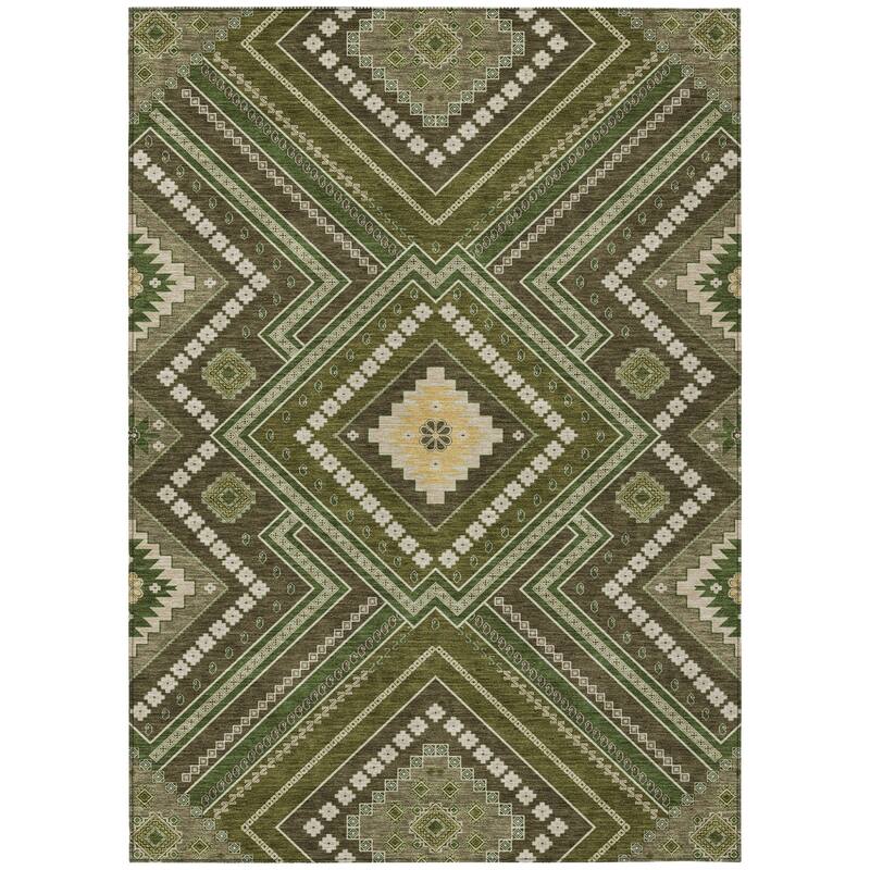 HomeRoots Tribal Transitional Rectangle Outdoor Rug