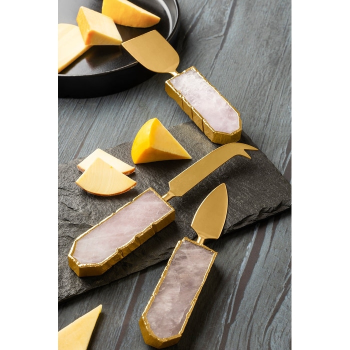 Semi-Precious Brittany Agate Cheese Knives, Set of 3 – GAURI KOHLI®