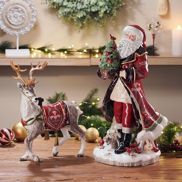 Fitz and Floyd Chalet Santa Figurine, 19.5 Inch - N/A - On