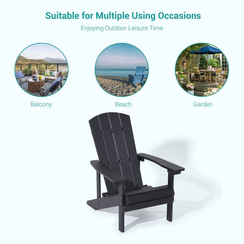 Bonosuki Outdoor HIPS Weather-Resistant Plastic Adirondack Chairs