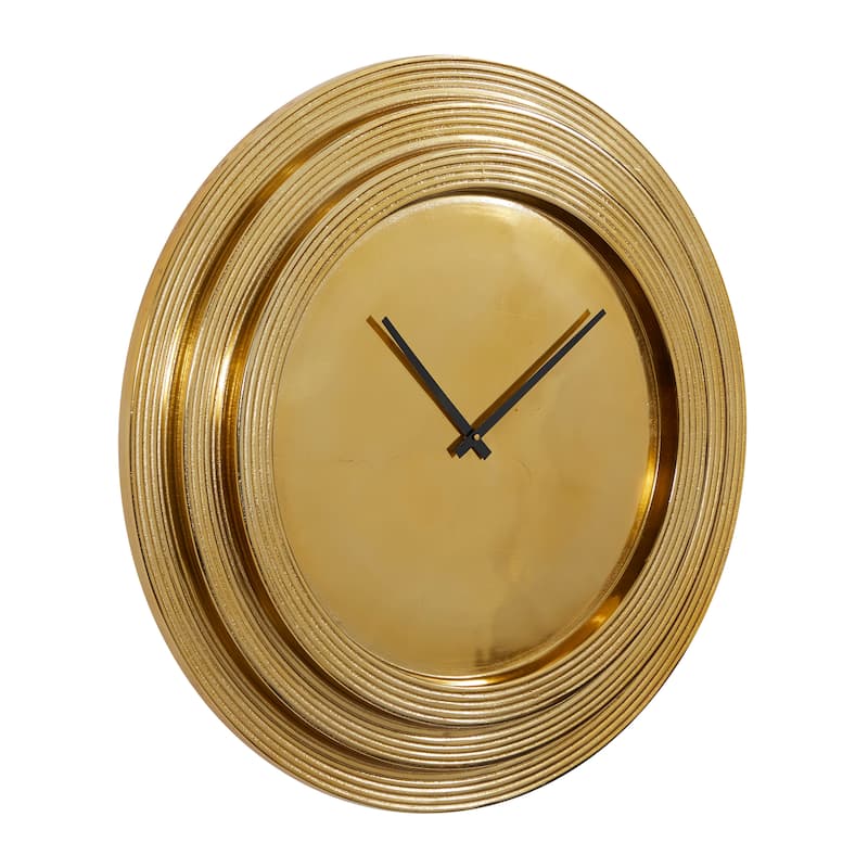 aluminum Glam Wall Clock No Theme 24 x 24 x 2 - 24 x 2 x 24Round