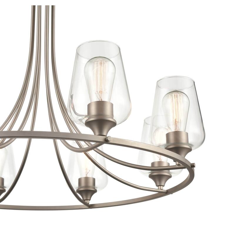 Millennium Lighting Ashford 8 Light Chandelier in Multiple Finishes with Clear Glass Shades
