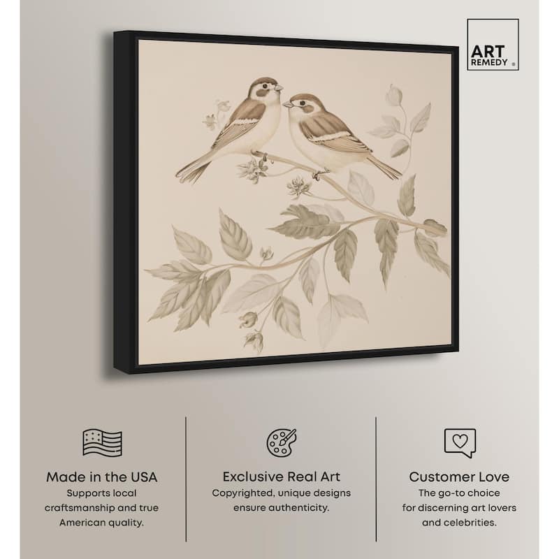 Pair of Finches III Canvas by Art Remedy