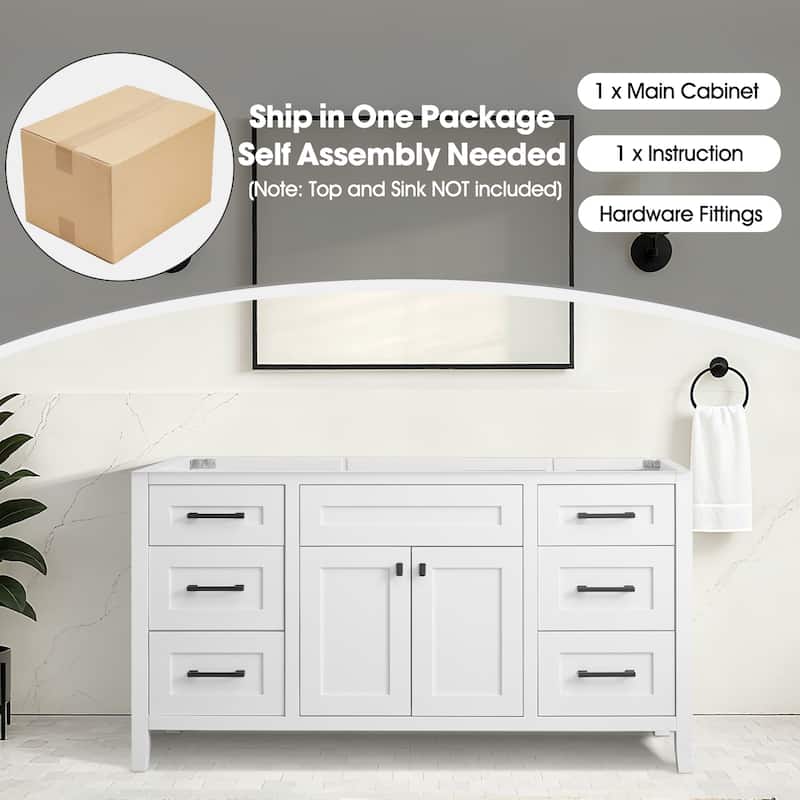 Nephelily 48" 60" 72" Bathoom Vanity Base Only, Easy-to-Install