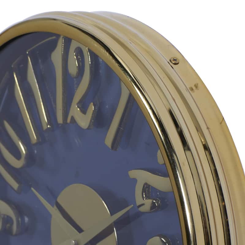 Aluminum Metal Wall Clock - Blue - Roche River Decor