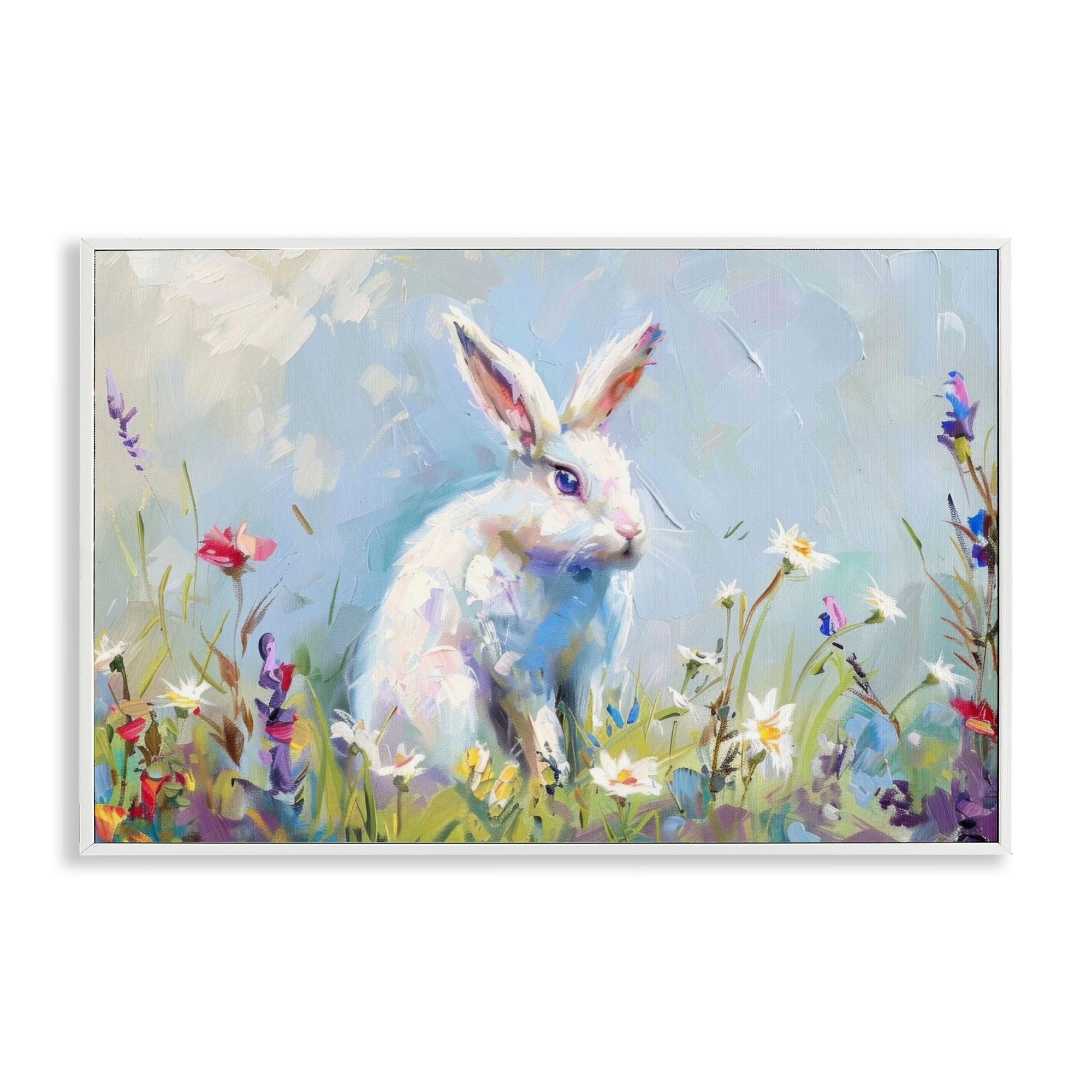 Stupell Bunny In Spring Meadow Framed Giclee Art Design By LSR Design Studio