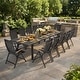 preview thumbnail 14 of 39, 9/11/13-Piece Luxury Outdoor Dining Set All-Weather Aluminum Patio Furniture Foldable Chairs
