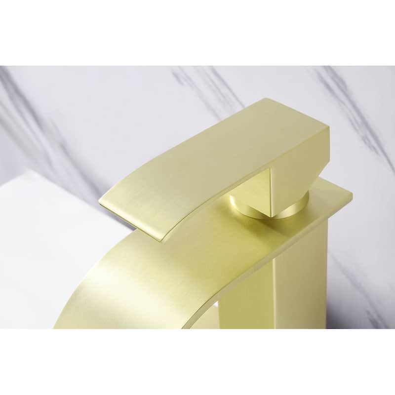 Waterfall Spout Single Handle Bathroom Sink Faucet