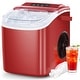preview thumbnail 1 of 3, Countertop Portable Ice Maker with Self-cleaning ,9 Bullet Ice Cubes in 6 Mins, Comes with Ice Basket and Ice Scoop Red