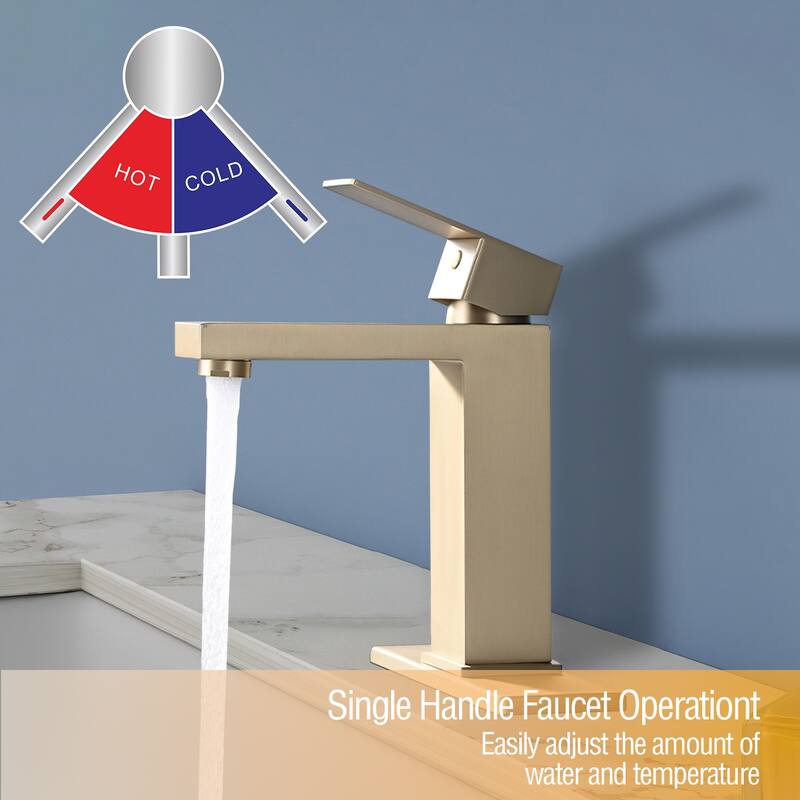 Topcraft Single Handle Bathroom Faucet with Pop-Up Drainer