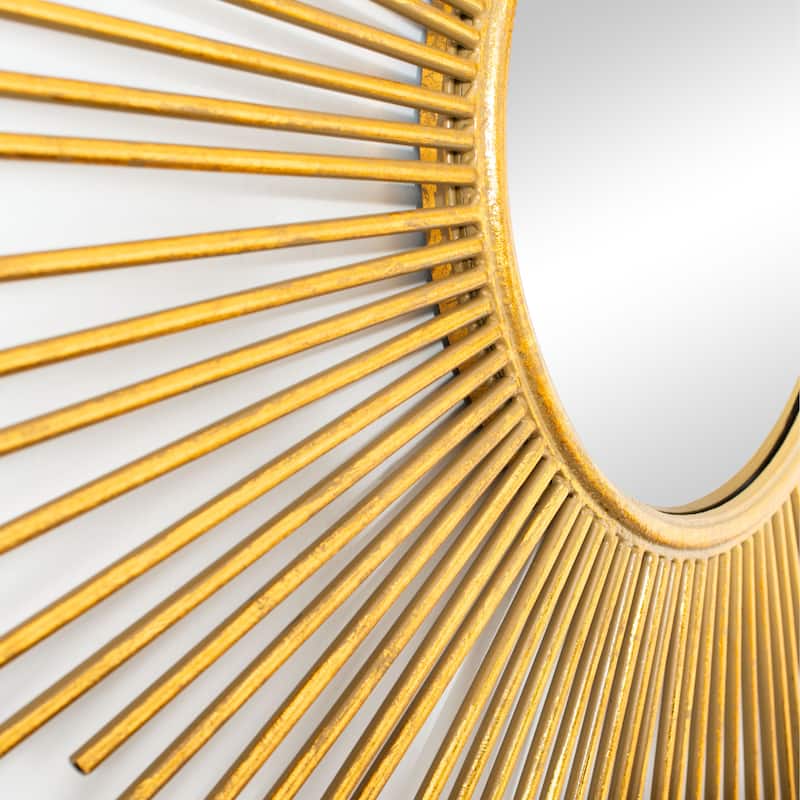 SAFAVIEH Vila 41-inch Gold Sunburst Round Mirror - 40.5" W x 1.5" L x 40.5" H
