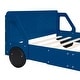 preview thumbnail 10 of 8, Full Size Car-Styled Platform Bed with Wheels , Unique Design and Solid Construction for Eye-Catching Bedrooms