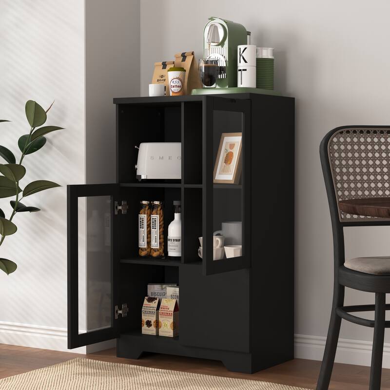 Modern Living Room Storage Cabinet with Doors and Shelves/Drawers,4 Colors