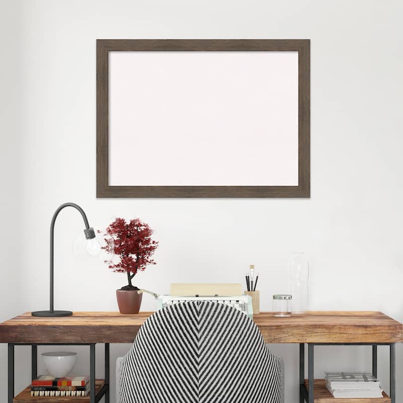 Hardwood Narrow Wood Framed White Corkboard Bulletin Board