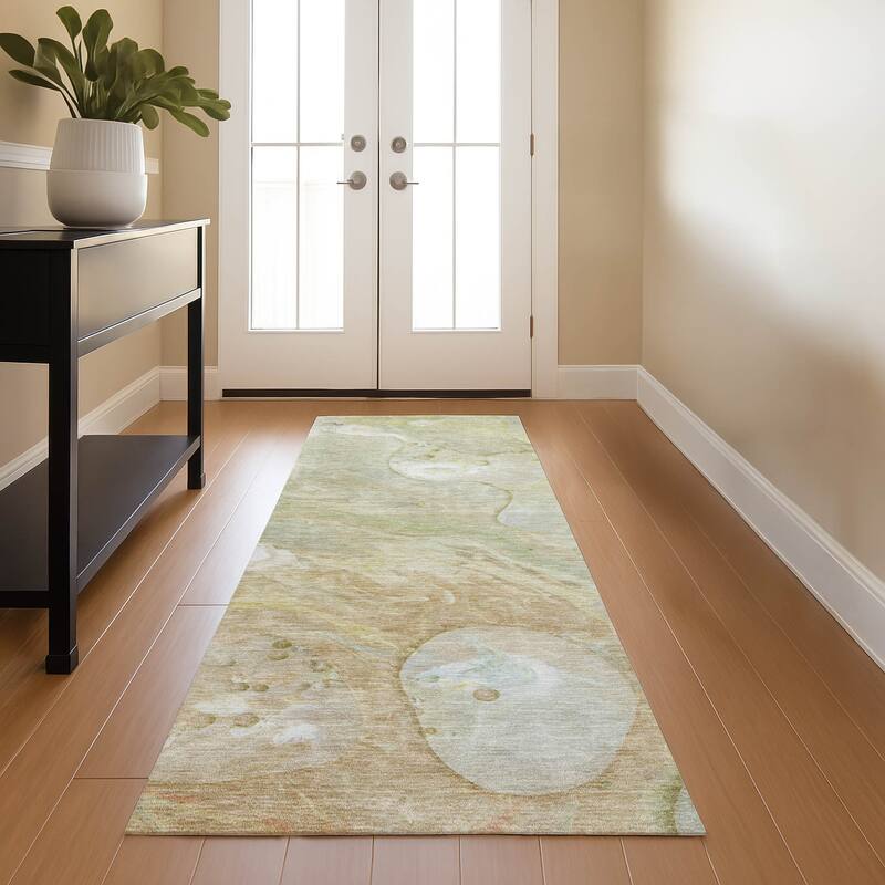 Premium Washable Super Soft Abstract Chic Mayfield Rug - Linen - 2'3" x 7'6"