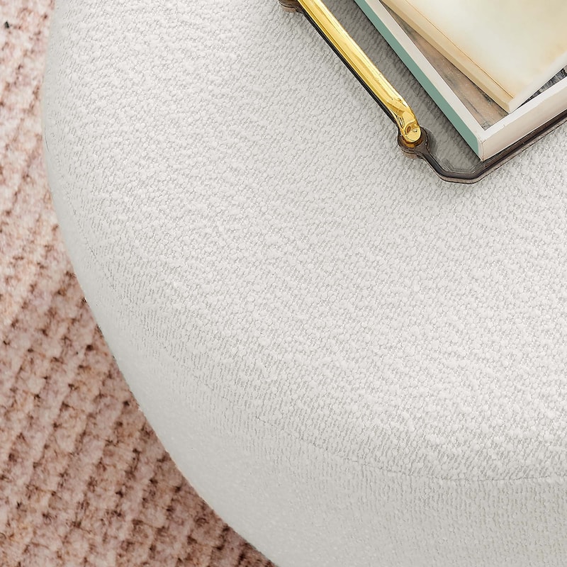Tilden Large 23"/29"/38" Round Boucle Upholstered Ottoman