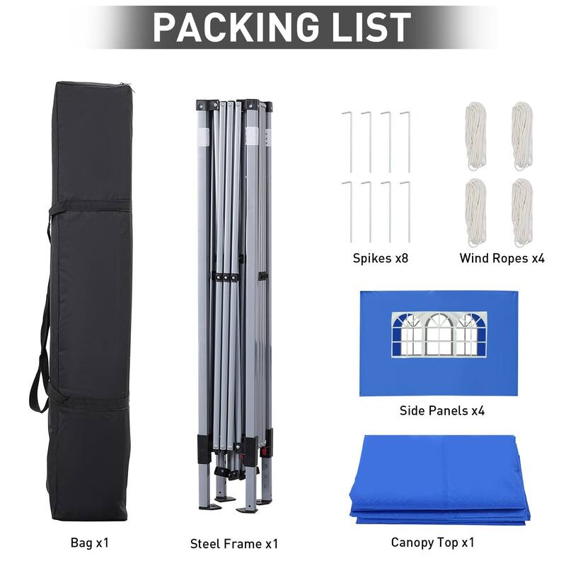 Ainfox 10'x10' Pop Up Canopy Tent Outdoor Commercial Instant Gazebos Portable Shelter Canopies