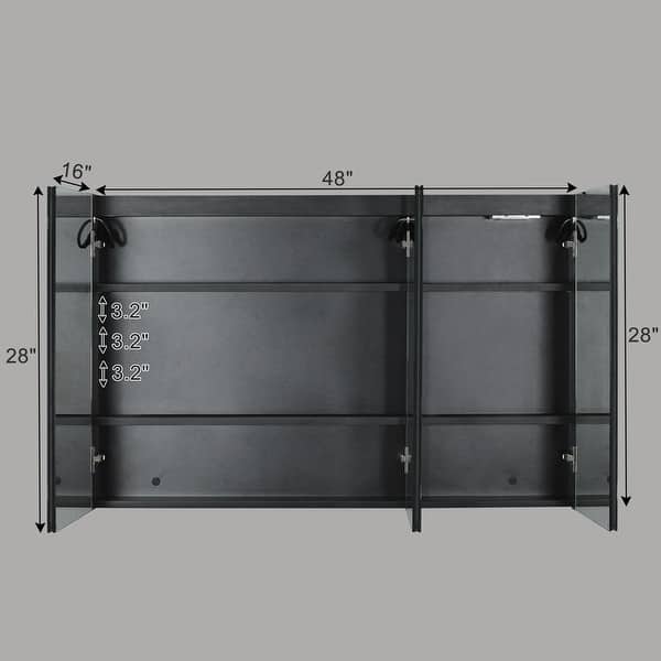 dimension image slide 0 of 3, FCH Bathroom Wall Cabinet with Mirror