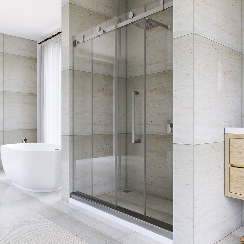 60" x 76" Sliding Frameless Shower Door - 60'' x 0.38'' x 76''