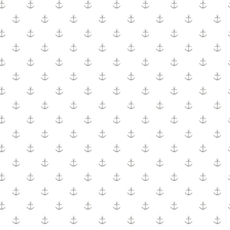 Galerie Wallcoverings Deauville 2 Small Anchors Non-woven Matte Wallpaper Roll - 33 feet x 21 inches - 33 feet x 21 inches - Grey