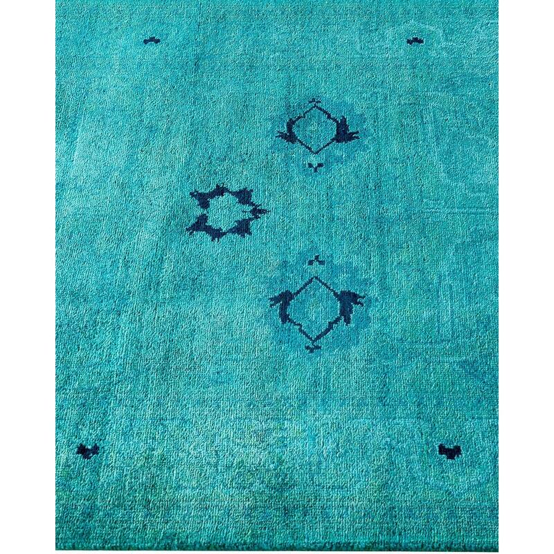 Contemporary Overdyed Wool Hand Knotted Runner - 2' 7" x 18' 8"
