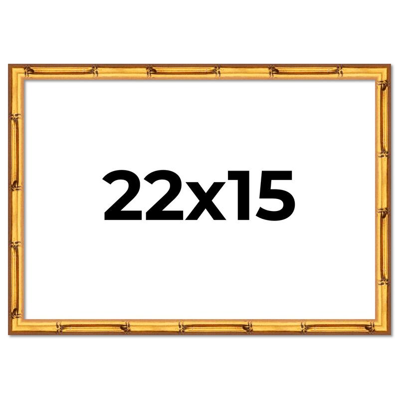 22x15 Frame Gold Bamboo Picture Frame Modern Photo Frame Includes UV Acrylic Shatter Guard Front Acid Free Foam Backing Board