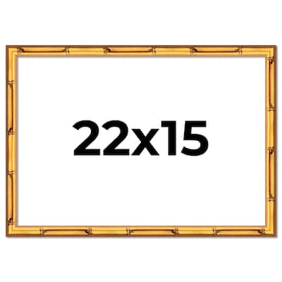 22x15 Frame Gold Bamboo Picture Frame Modern Photo Frame Includes UV Acrylic Shatter Guard Front Acid Free Foam Backing Board