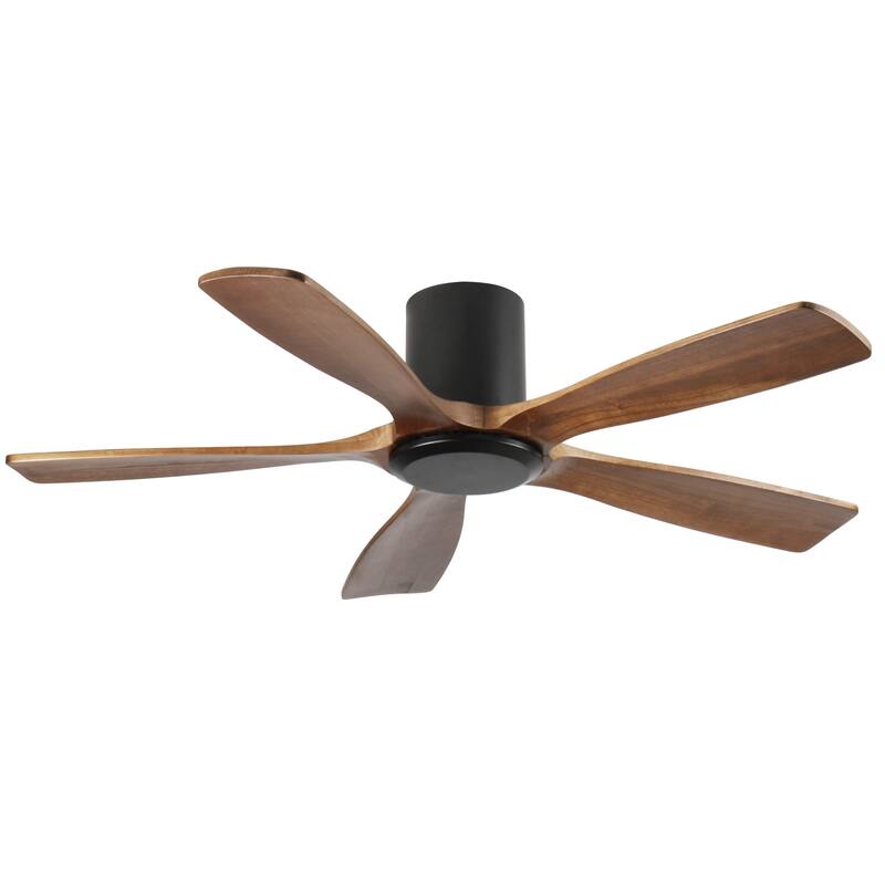 60-Inch Ceiling Fan Without Light, Solid Wood Blades, Ultra-Quiet DC Motor, Remote Control with 6 Speeds Reversible Function