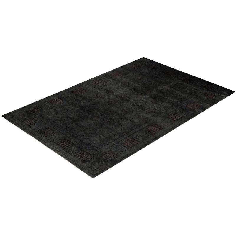 Overdyed One-of-a-Kind Hand-Knotted Area Rug - Black - 6' 3" x 9' 0"