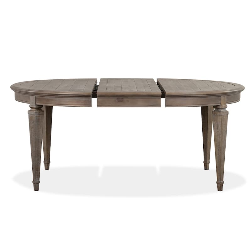 Magnussen Home Lancaster Dovetail Grey Extendable Round Dining Table - 52''W x 52''D x 30''H