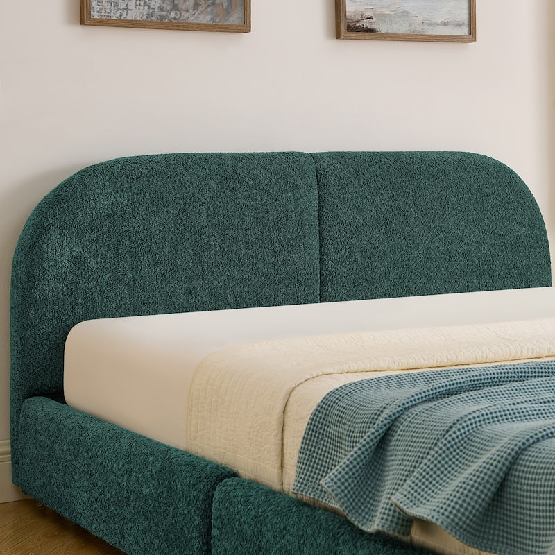 Queen Size Upholstered Bed Frame with Tall Headboard