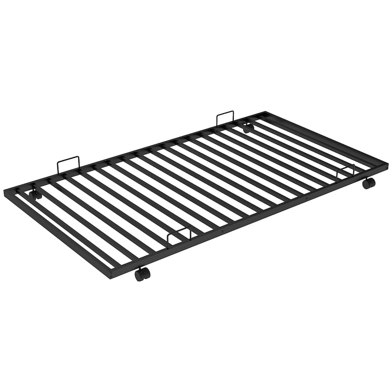 Twin/Full Steel Bunk Bed with Trundle and Ladders