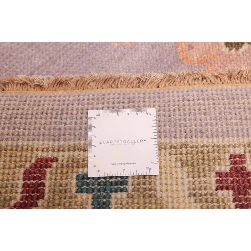 ECARPETGALLERY Hand-knotted Modern Oushak Violet Wool Rug - 8'11 x 11'11