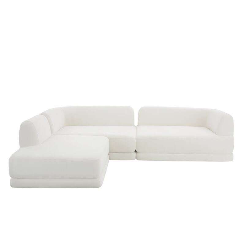 Christopher Knight Home - Modern L-Shaped Sectional Sofa Set & Chaise Lounge, High-Density Compressed Sponge, Fully Assembled