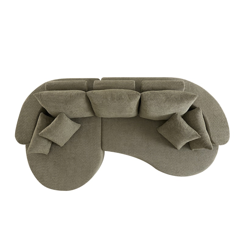 Christopher Knight Home - 106'' Cloud Curved Sectional Sofa with Right Chaise Lounge and Ultra-Soft Foam Comfort
