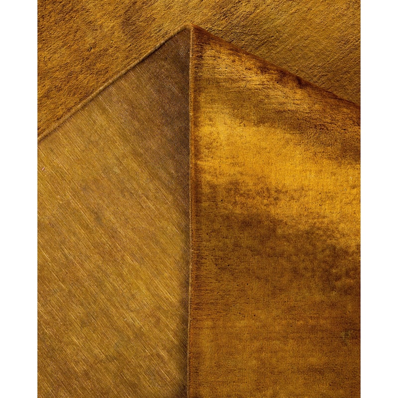 Overdyed One-of-a-Kind Hand-Knotted Area Rug - Gold - 10' 0" x 13' 8"