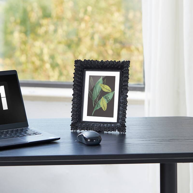 Glitzhome 5x7 Black Resin Wall Hanging or Tabletop Picture Photo Frames Set