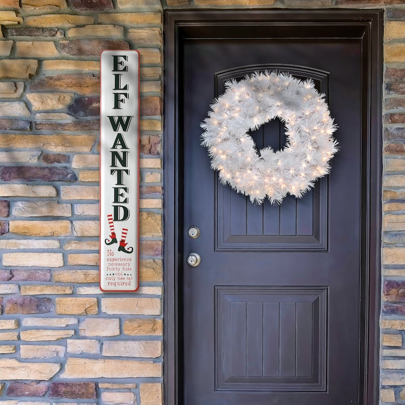 National Tree Company 47 in. Elf Wanted Wall Sign - White - 47 in