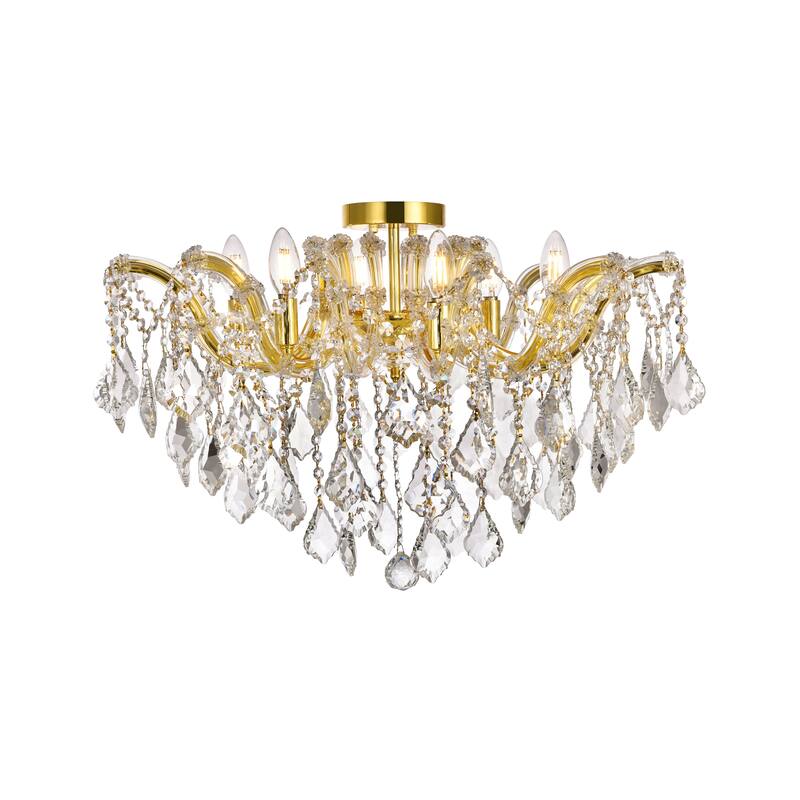 Fleur Illumination Flush Mount D:24in H:17.5in Lt:6 Gold Finish
