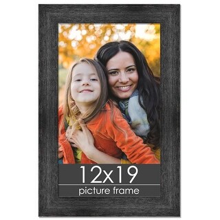 12x19 Frame 12x19 Distressed/Aged Black Wood Picture Frame - UV Acrylic, Foam Board ...